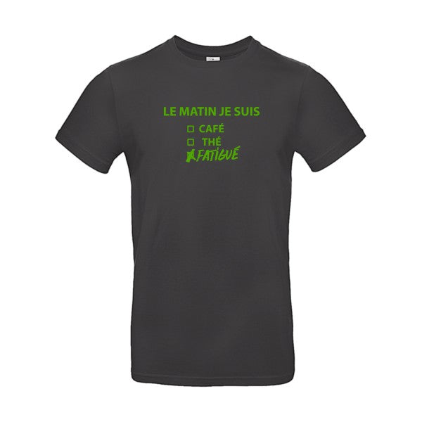 Le matin je suis... Flex Vert pomme |E190 T-shirt|Used Black||2XL