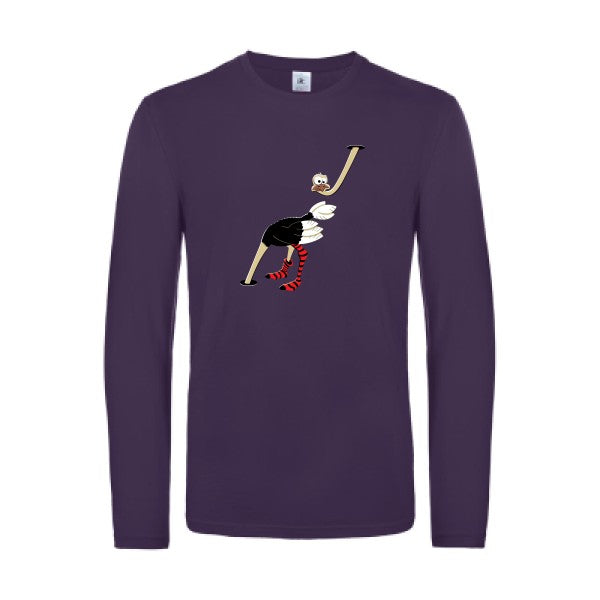 autruche-t-shirt-manches-longues-original-humour -Urban Purple