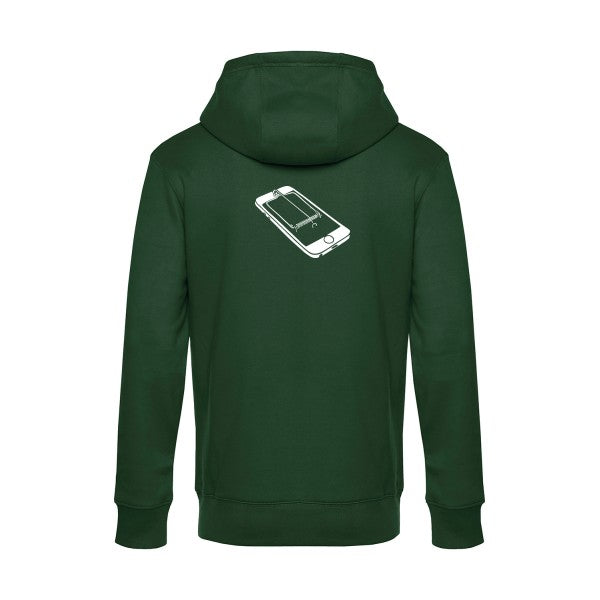 Piege sweat shirt original Bottle Green flex Blanc impression Dos