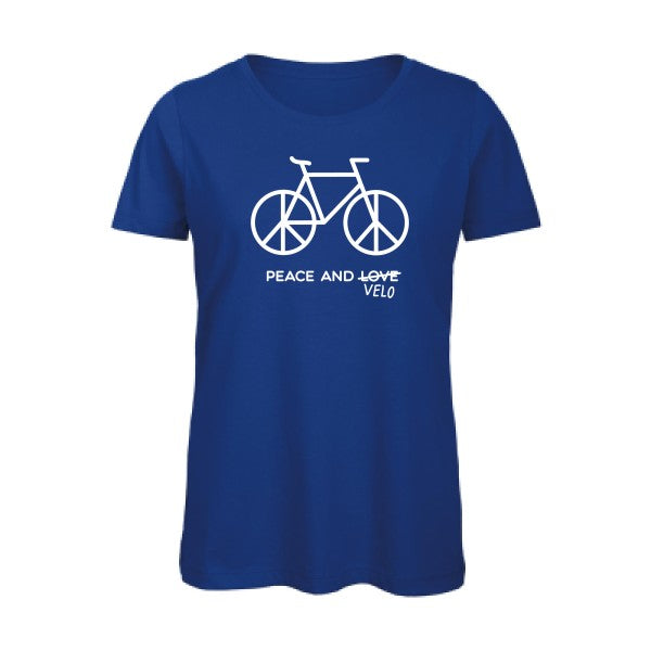 T shirt humour bio femme   femme bio|Peace and vÃ©lo Blanc 