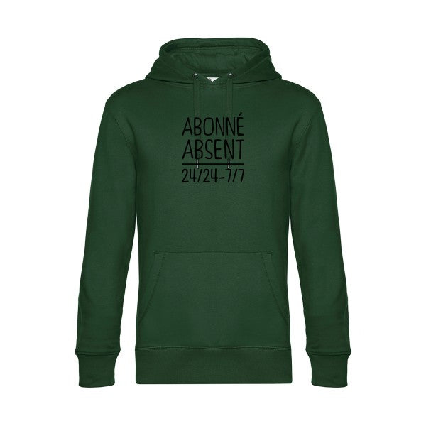 Abonne-absent sweat shirt original Bottle Green flex Noir impression Face