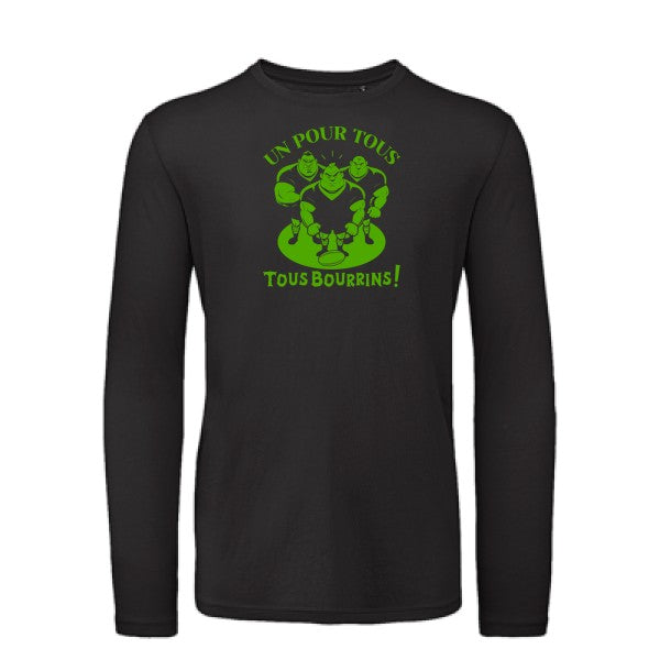 Un pour tous, Tous bourrins ! Vert pomme |T-shirt bio manches longues