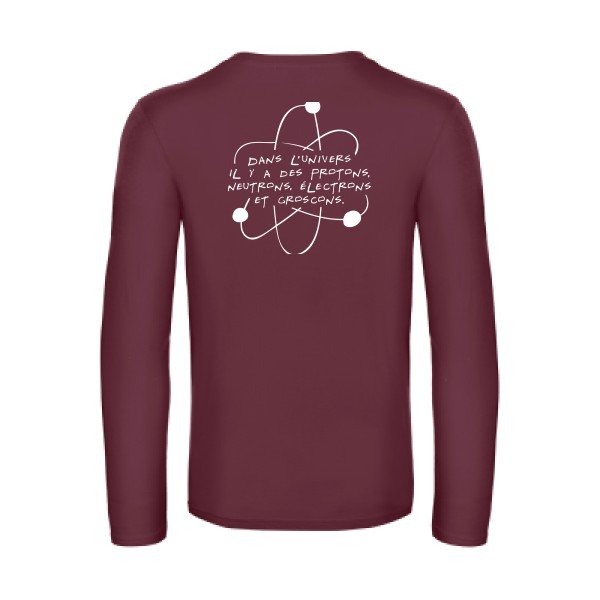 l univers - t shirt- manches- longues- original- humour- Burgundy impression Dos