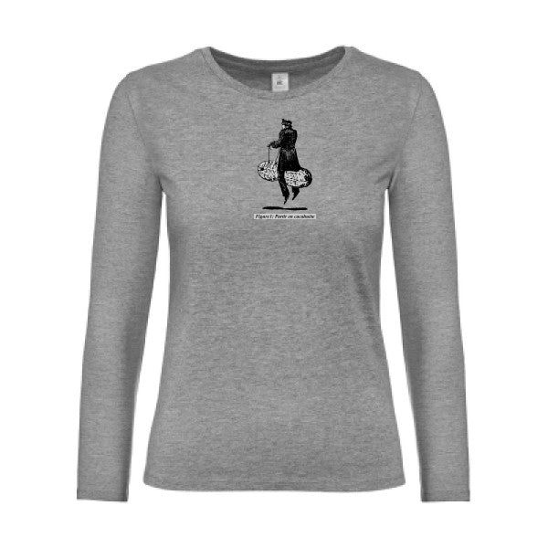 t-shirt lsl femme Partir-en-cacahuete-B&C-E190-LSL-women--T-shirt-femme-manches-longues Sport Grey flex 