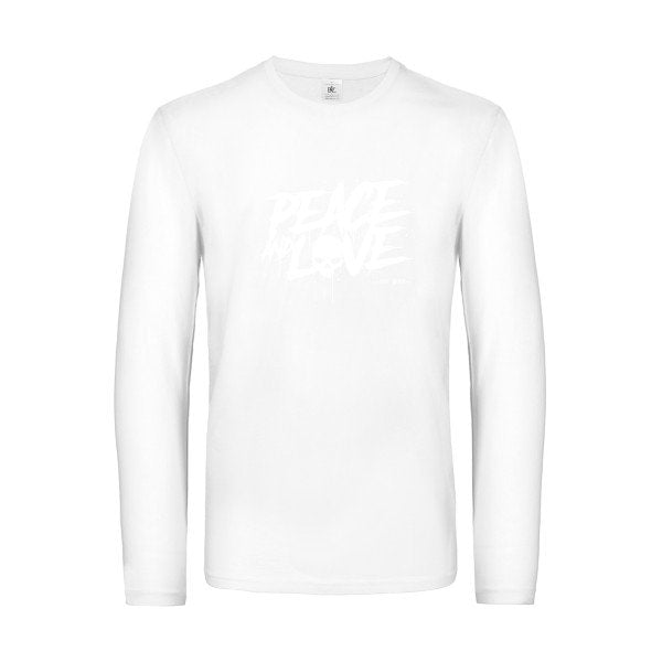 peace or no peace - t shirt- manches- longues- original- humour- White impression Face