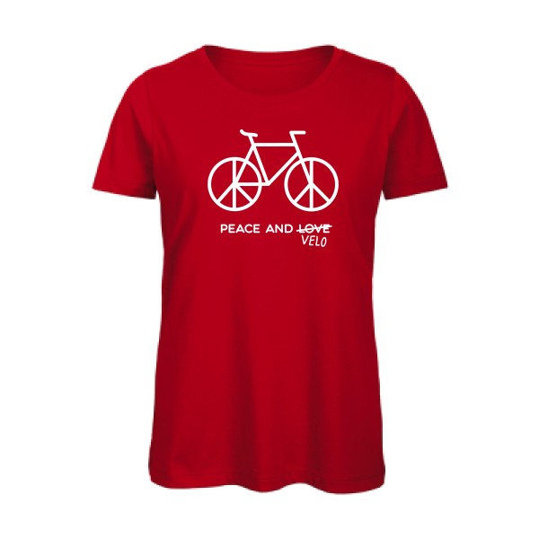 T shirt humour bio femme   femme bio|Peace and vÃ©lo Blanc 