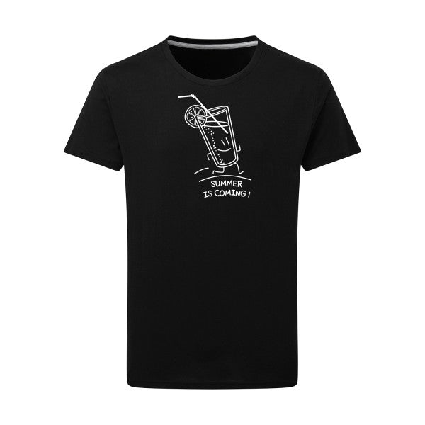 Summer is coming ! Blanc -Flex Blanc sur T-shirt SG  Dark Black  4XL