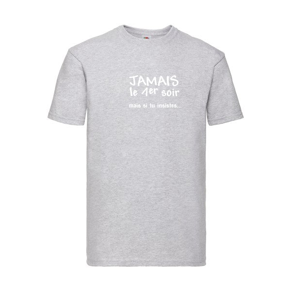 T-shirt|JAMAIS... |flex Blanc| Fruit of the loom 205 g 