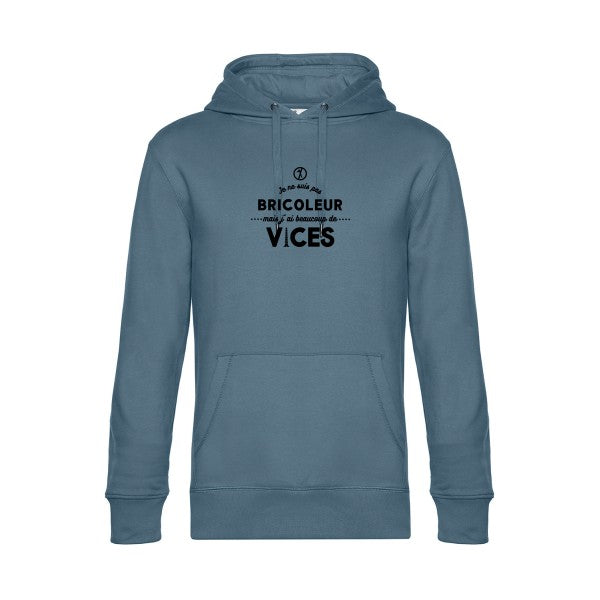 JE-NE-SUIS-PAS-BRICOLEUR sweat shirt original nordic blue flex Noir impression Face
