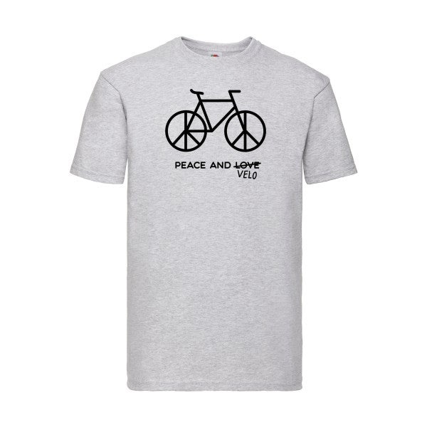 T-shirt|Peace and vélo |flex Noir| Fruit of the loom 205 g 