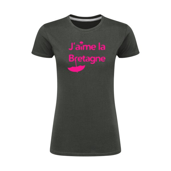 J'aime la Bretagne |Rose Fluo |T shirt original femme|SG