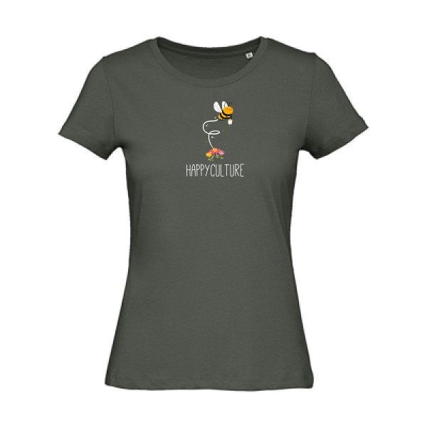 happy- - t-shirt original femme Millennial Khaki