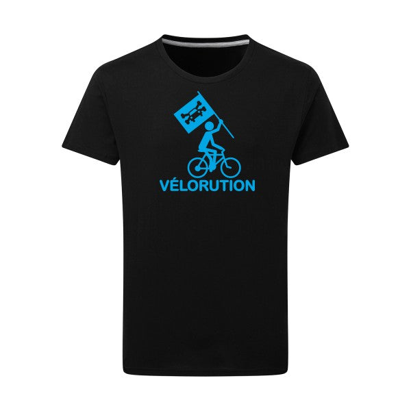 Vélorution - Flex bleu clair Tshirt original Dark Black  4XL