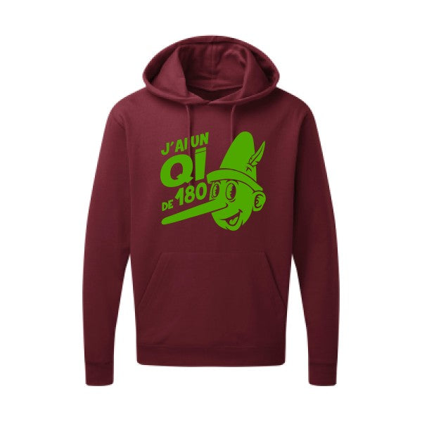 Quotient intellectuel |Sweat  capuche humoristique Vert pomme 