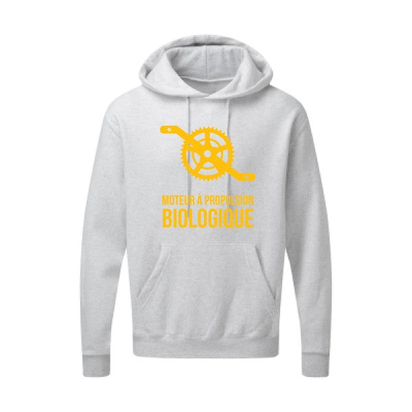 Cyclisme & écologie jaune Or |Sweat capuche imprimé homme