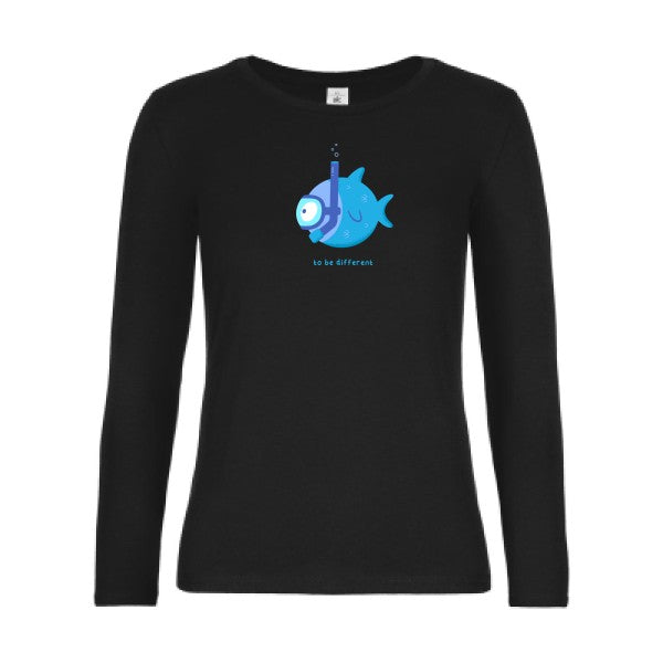 t-shirt lsl femme To-be-different-  Black flex 