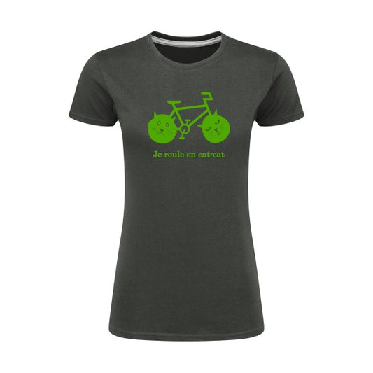 cat-cat bike | Vert pomme |T shirt original femme|SG