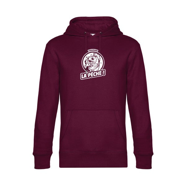 Toujours-la-peche sweat shirt original Burgundy flex Blanc impression Face