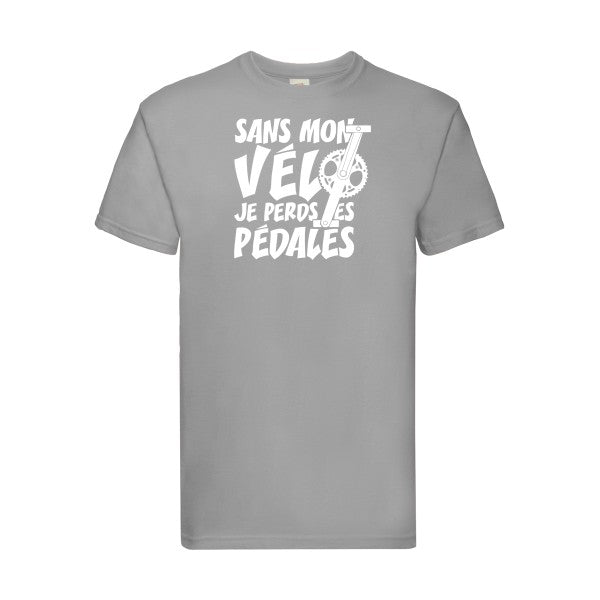 T-shirt|Sans mon vélo, je perds les pédales ! |Blanc |Fruit of the loom 205  G