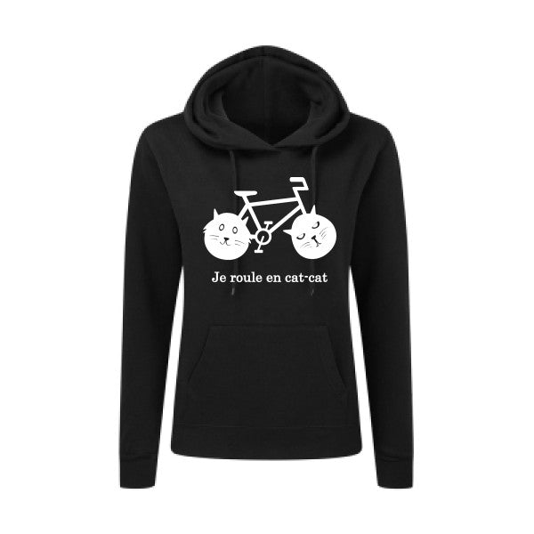 cat-cat bike Blanc |Sweat original à capuche Femme