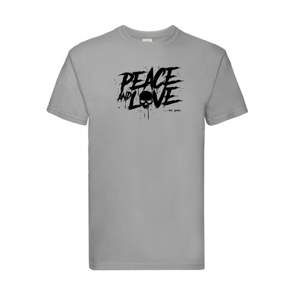 T-shirt|Peace or no peace |Noir  |Fruit of the loom 205  G