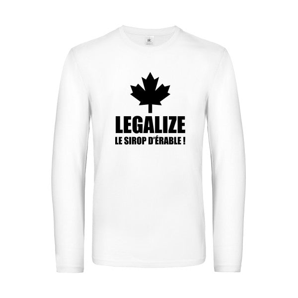 legalize le sirop d erable - t shirt- manches- longues- original- humour- White impression Face