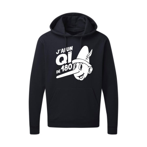 Quotient intellectuel |Sweat  capuche humoristique Blanc 