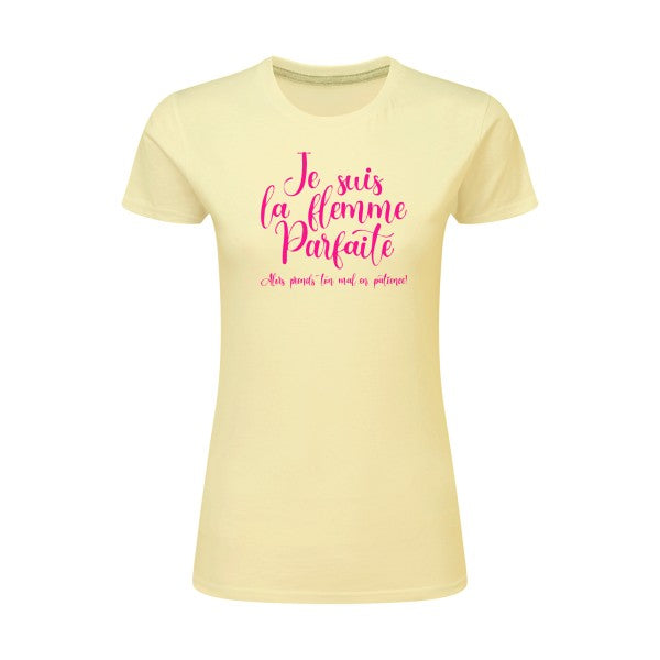 La flemme parfaite | Rose Fluo |T shirt original femme|SG