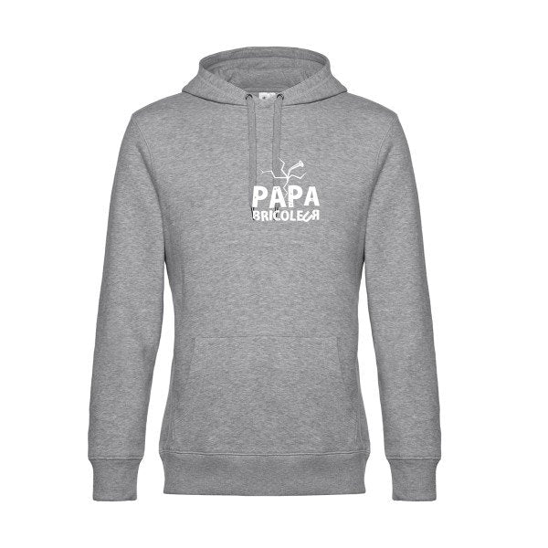 Papa-bricoleur sweat shirt original Heather Grey flex Blanc impression Face