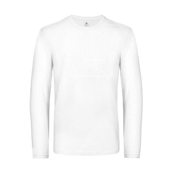 hippopotenuse - t shirt- manches- longues- original- humour- White impression Face