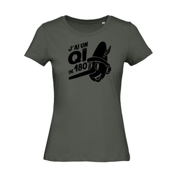 T shirt humour bio femme   femme bio|Quotient intellectuel Noir 