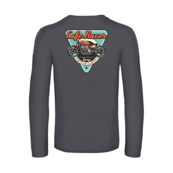cafe-racer-t-shirt-manches-longues-original-humour -Dark Grey
