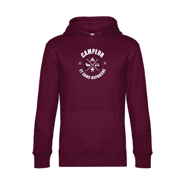 CAMPEUR... sweat shirt original Burgundy flex Blanc impression Face