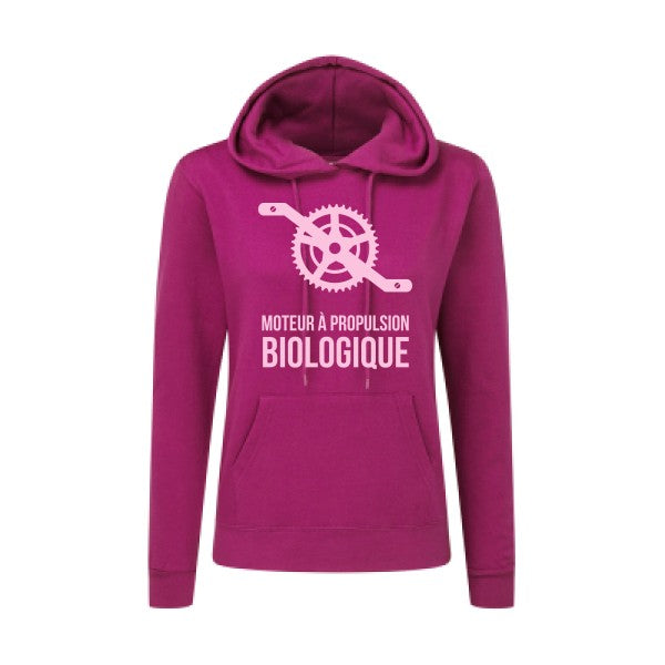 Cyclisme & écologie Rose |Sweat original à capuche Femme