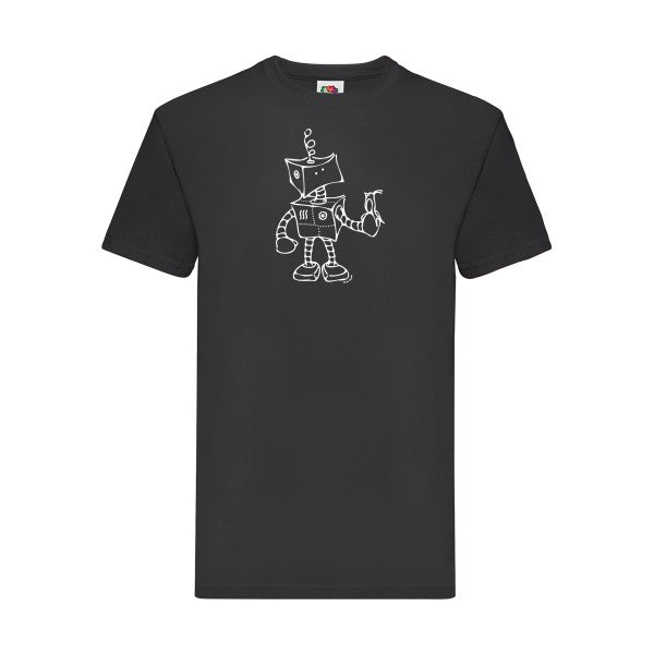 T-shirt|Robot & Bird |flex Blanc| Fruit of the loom 205 g 