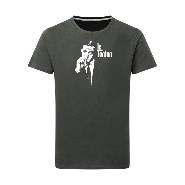 Le Tonton Blanc -Flex Blanc sur T-shirt SG  Charcoal  5XL