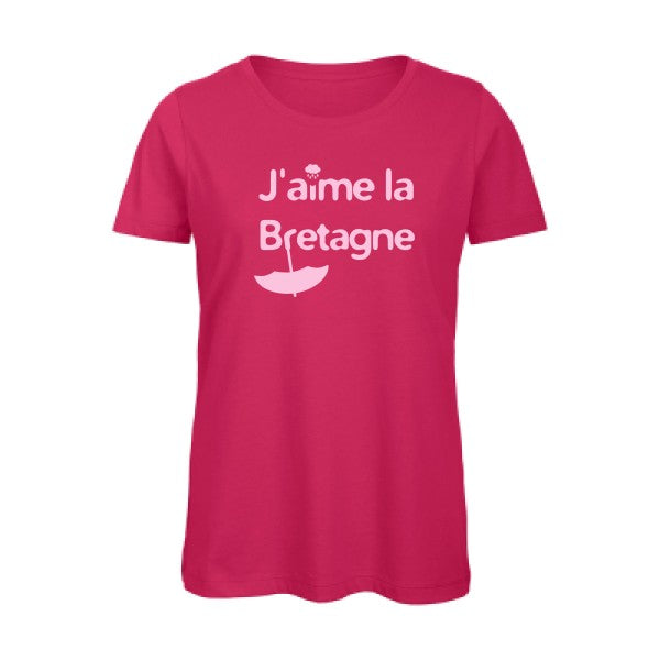 T shirt humour bio femme   femme bio|J'aime la Bretagne Rose 