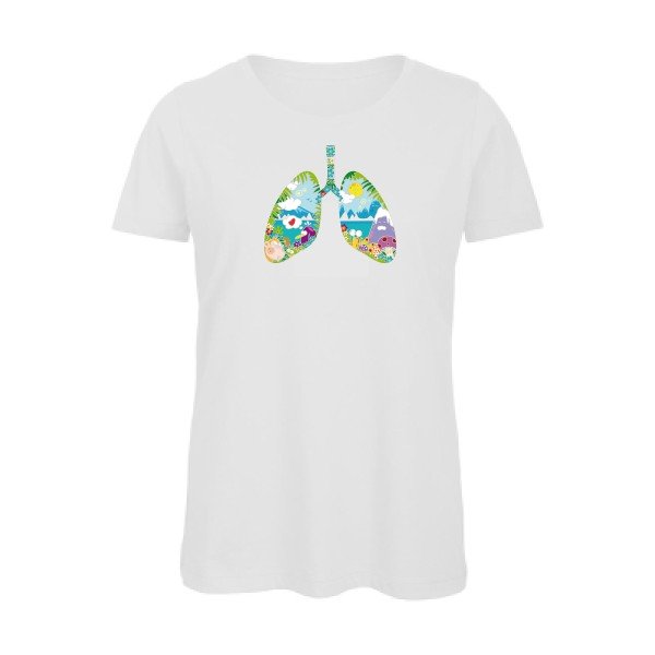 happy-lungs- - t-shirt original femme White