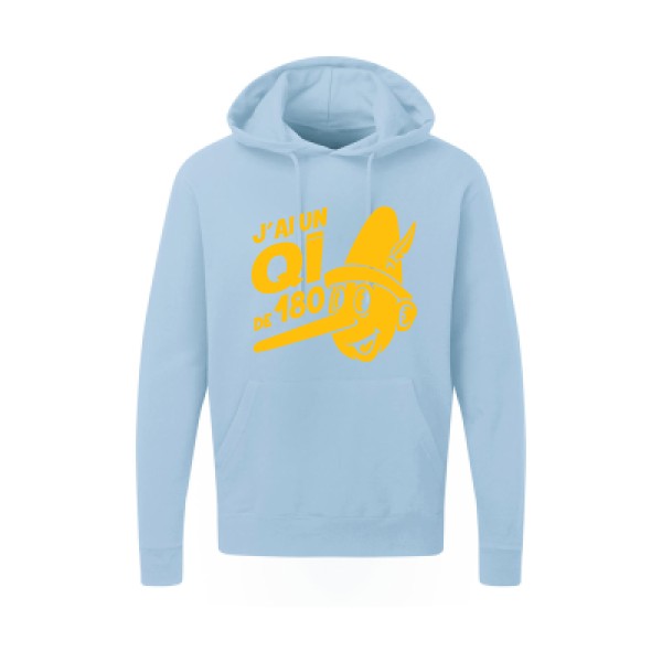 Quotient intellectuel |Sweat  capuche humoristique jaune Or 