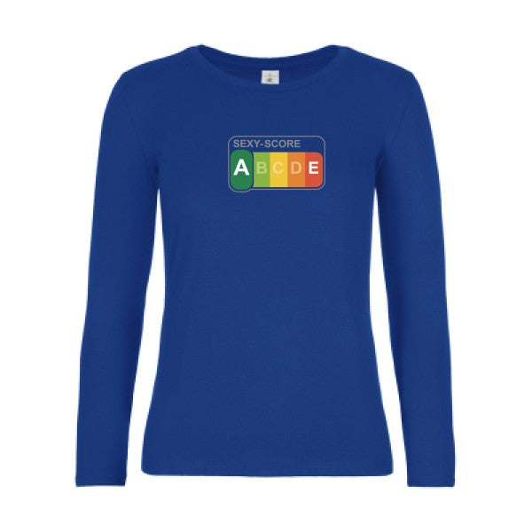 t-shirt lsl femme SEXY-SCORE-B&C-E190-LSL-women--T-shirt-femme-manches-longues Royal Blue flex 