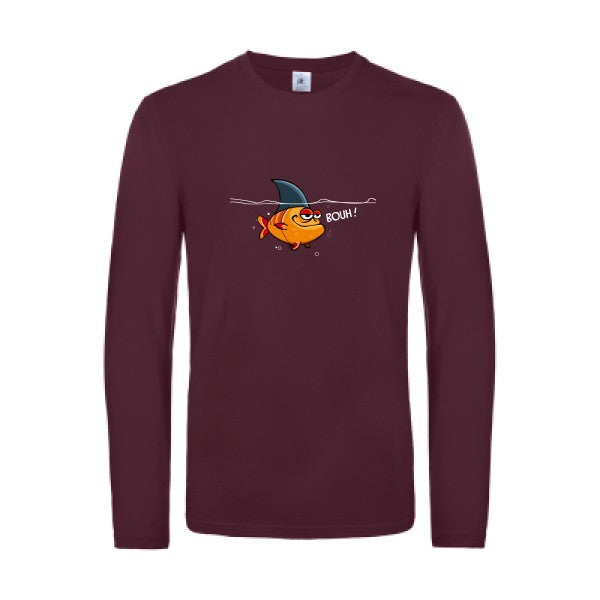 bouh!-t-shirt-manches-longues-original-humour -Burgundy