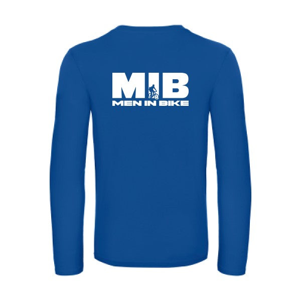 men in bike - t shirt- manches- longues- original- humour- Royal Blue impression Dos