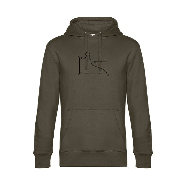 Hippopotenuse sweat shirt original Khaki flex Noir impression Face