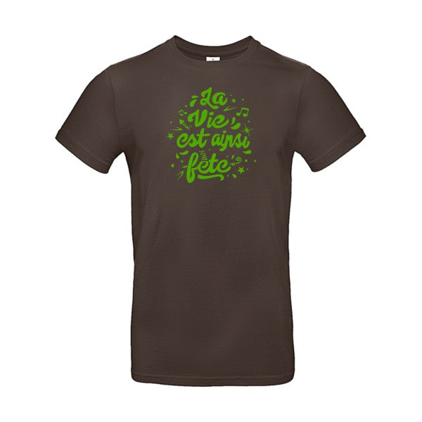 La vie est ainsi fête Flex Vert pomme |E190 T-shirt|Brown||2XL