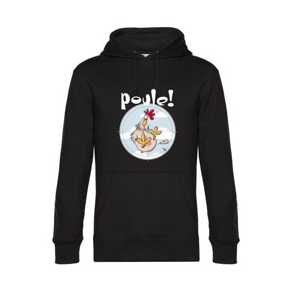 Poule-- Sweat à capuche original Black - RueDuTeeshirt