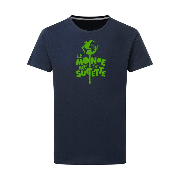 Le Monde part en Sucette - Flex Vert pomme Tshirt original Denim  XL