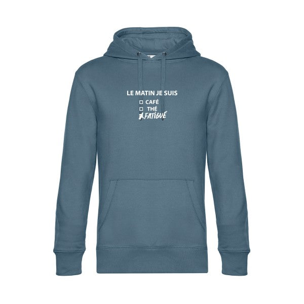 Le-matin-je-suis... sweat shirt original nordic blue flex Blanc impression Face