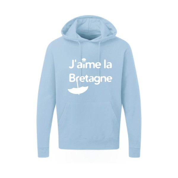 J'aime la Bretagne |Sweat  capuche humoristique Blanc 