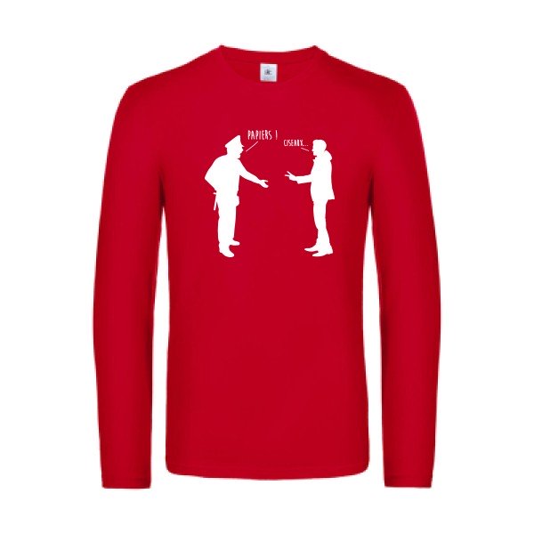 chifoumi - t shirt- manches- longues- original- humour- Red impression Face