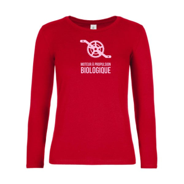 t-shirt lsl femme Cyclisme-&-ecologie Red flex Rose